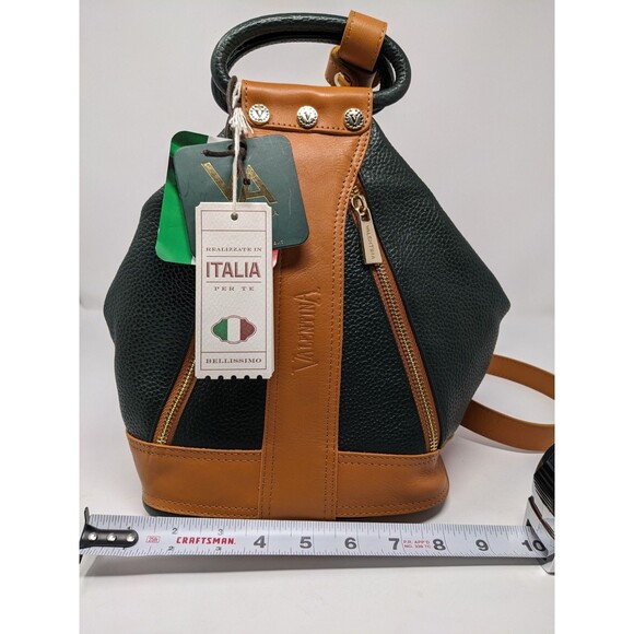Valentina Sling Backpack Italian Leather Convertible Bag Hunter Green NWT main image 4